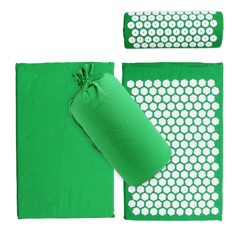 set D 66*40 см в форме лотоса коврики для йоги Массажер подушка для фитнеса иглоукалывание мат облегчение боли Массажная подушка для акупрессуры набор Экологичные коврики - Цвет: set D