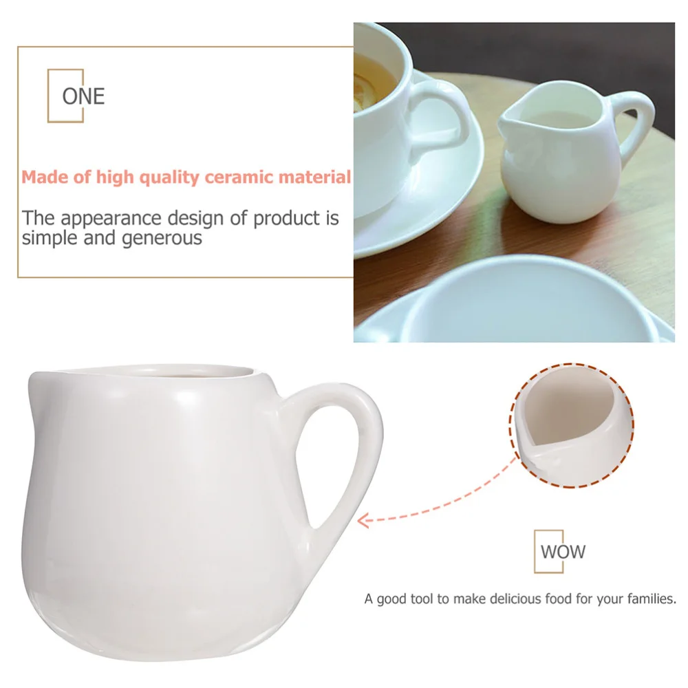 

4 Pcs Ceramic Jugs Durable Sauce Jugs Multi-purpose Cup with Handle