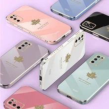 Maple Leaf Case For Huawei P40 P20 P30 Lite Pro Case Plating Soft Cover Funda Coque For Honor 9X 20 30 50 Pro 5G Case Cover