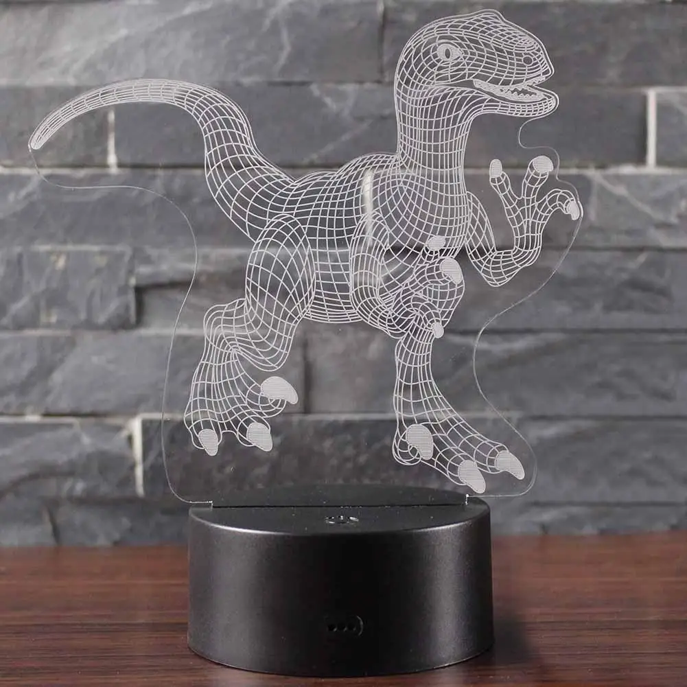 

Halloween Party LED Night Light 3D Dinosaur 7 Color Touch Luminous Lamp Kids Toy Classic Colors and Simple Durable Design