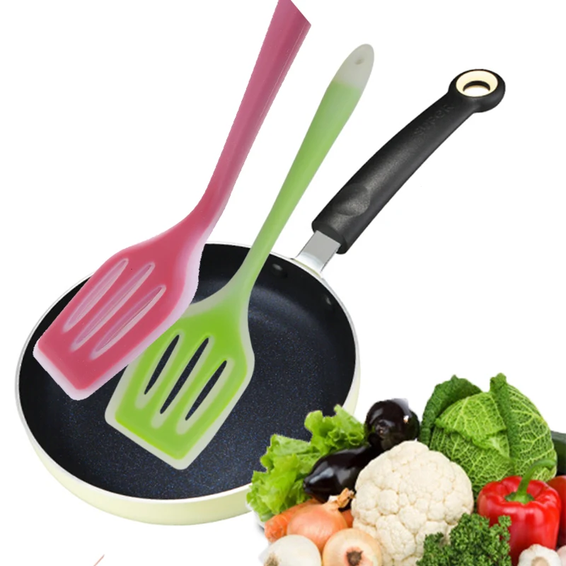 

Silicone Turners Gadgets Kitchen Tools Egg Fish Frying Pan Scoop Fried Shovel Spatula Cooking Utensils
