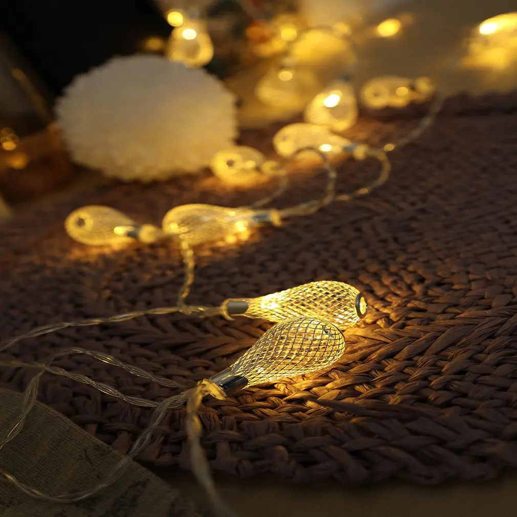 

10/20 Net hollow water droplet outdoor night light Drop Wedding Xmas Party Decor Outdoor Fairy String Light Lamp