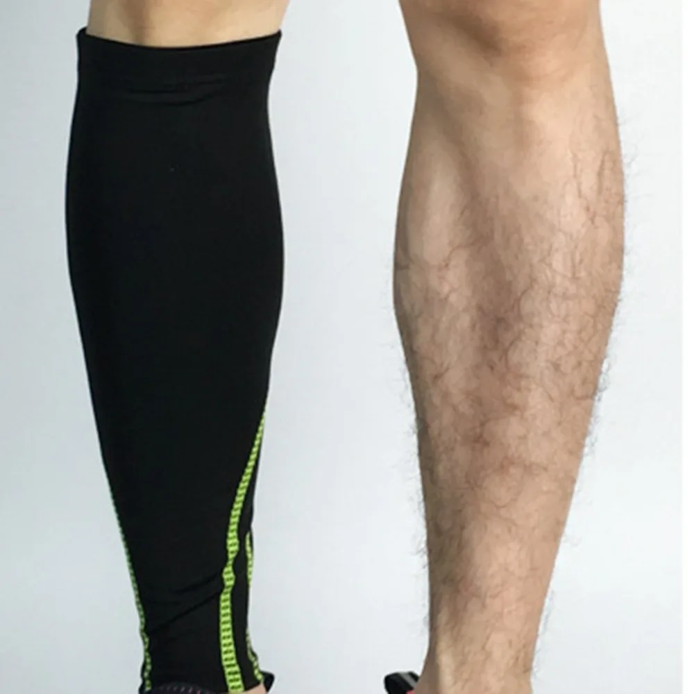 Мужские и женские компрессионные велосипедные гетры для бега с рукавом до голени
