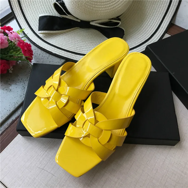 Женские шлепанцы на каблуке со стилусом брендовые дизайнерские сандалии с