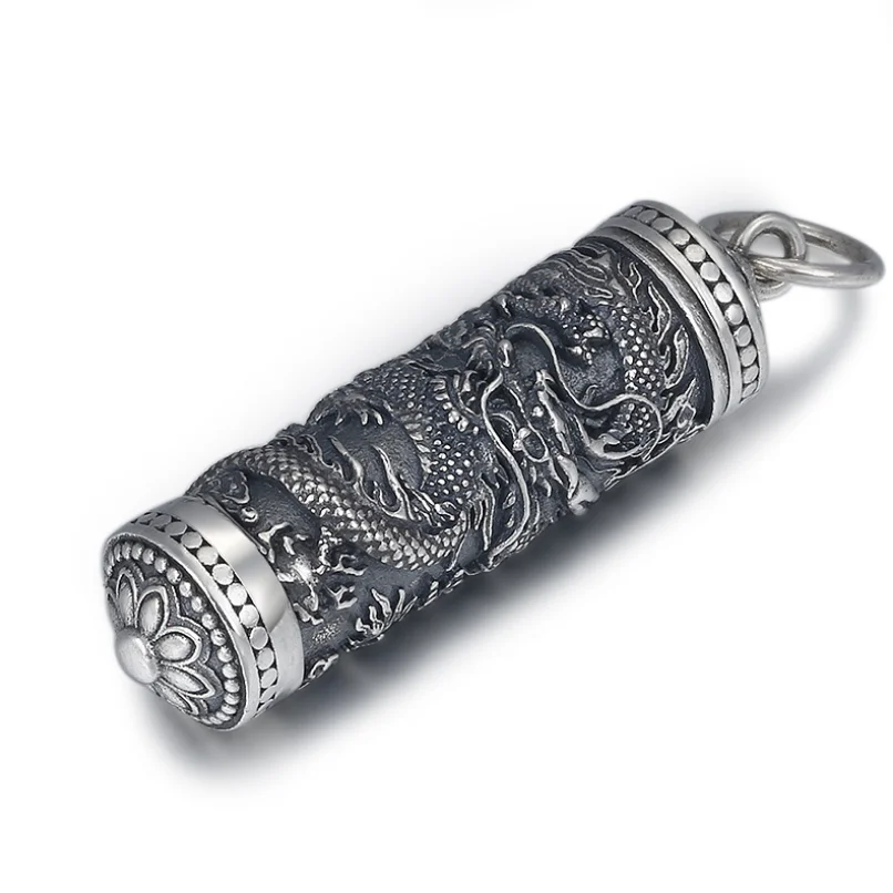 

Real Silver Dragon Necklace Pendant S925 Pure Silver Chinese Style Dragon Design Fashion Jewelry For Men Women Free Shipping