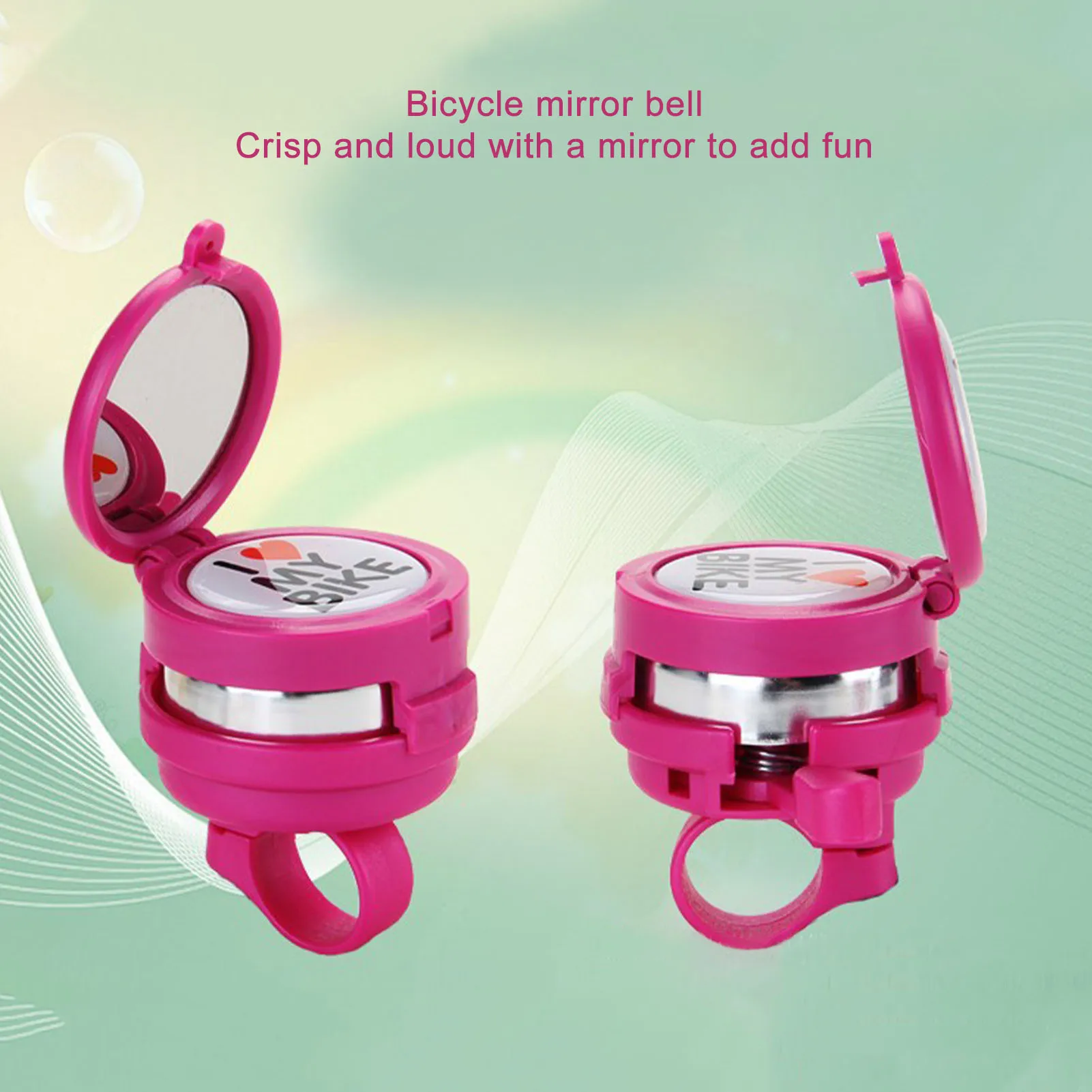 

2-in-1 Bike Bell Mirror Aluminum Plastic Clear Sound Women Kid Cycling Handlebar Bell For Cycling Bike Bell Ride Horn Alarm