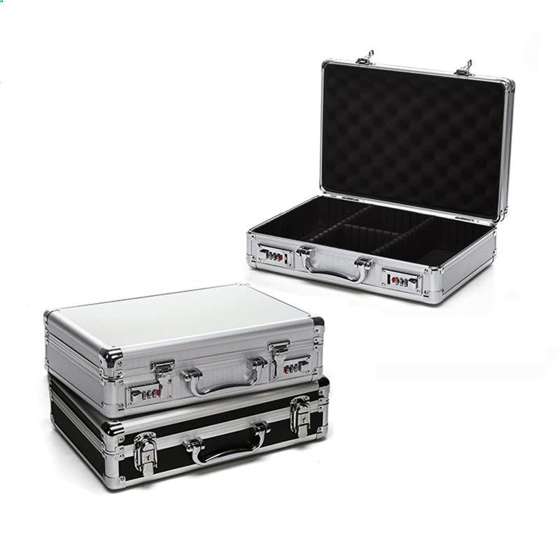 

protective box Aluminum toolbox password display case instrument box suitcase receipt box and partition receipt tool case