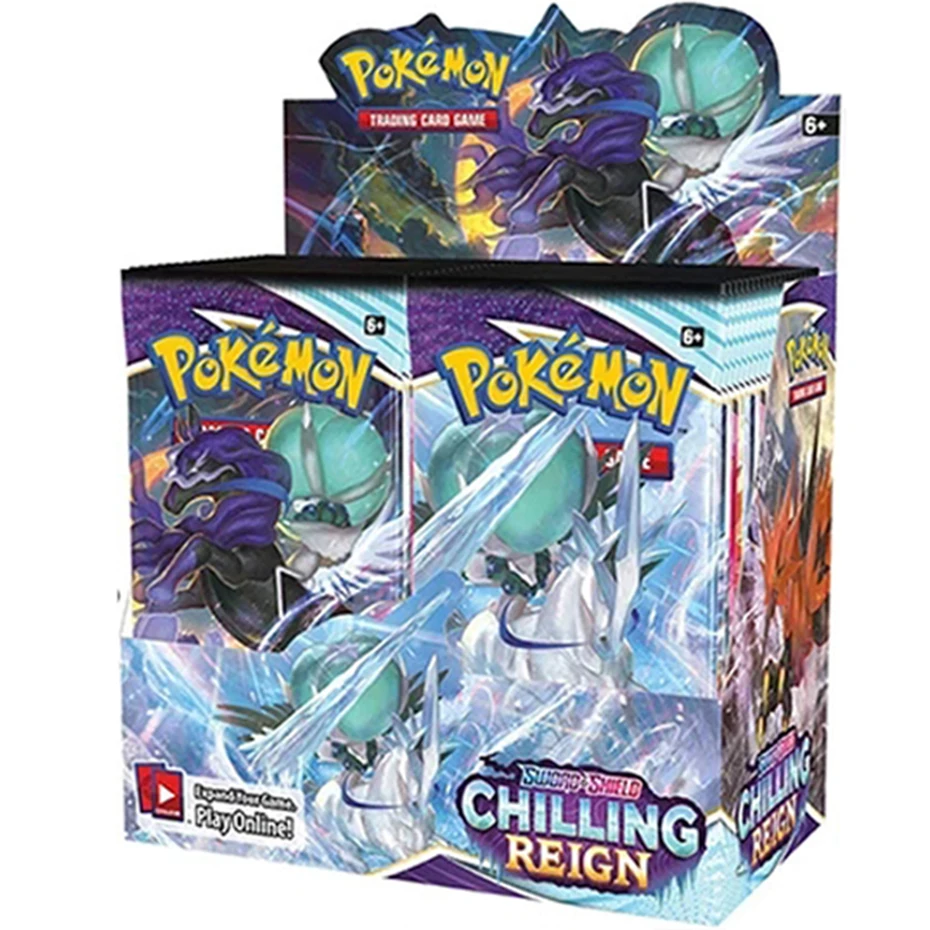 Juego de cartas de Pokemon, espada y escudo, versi&oacute;n en ingl&eacute;s, escalofriante, regalo para ni&ntilde;os, novedad de 2021-0