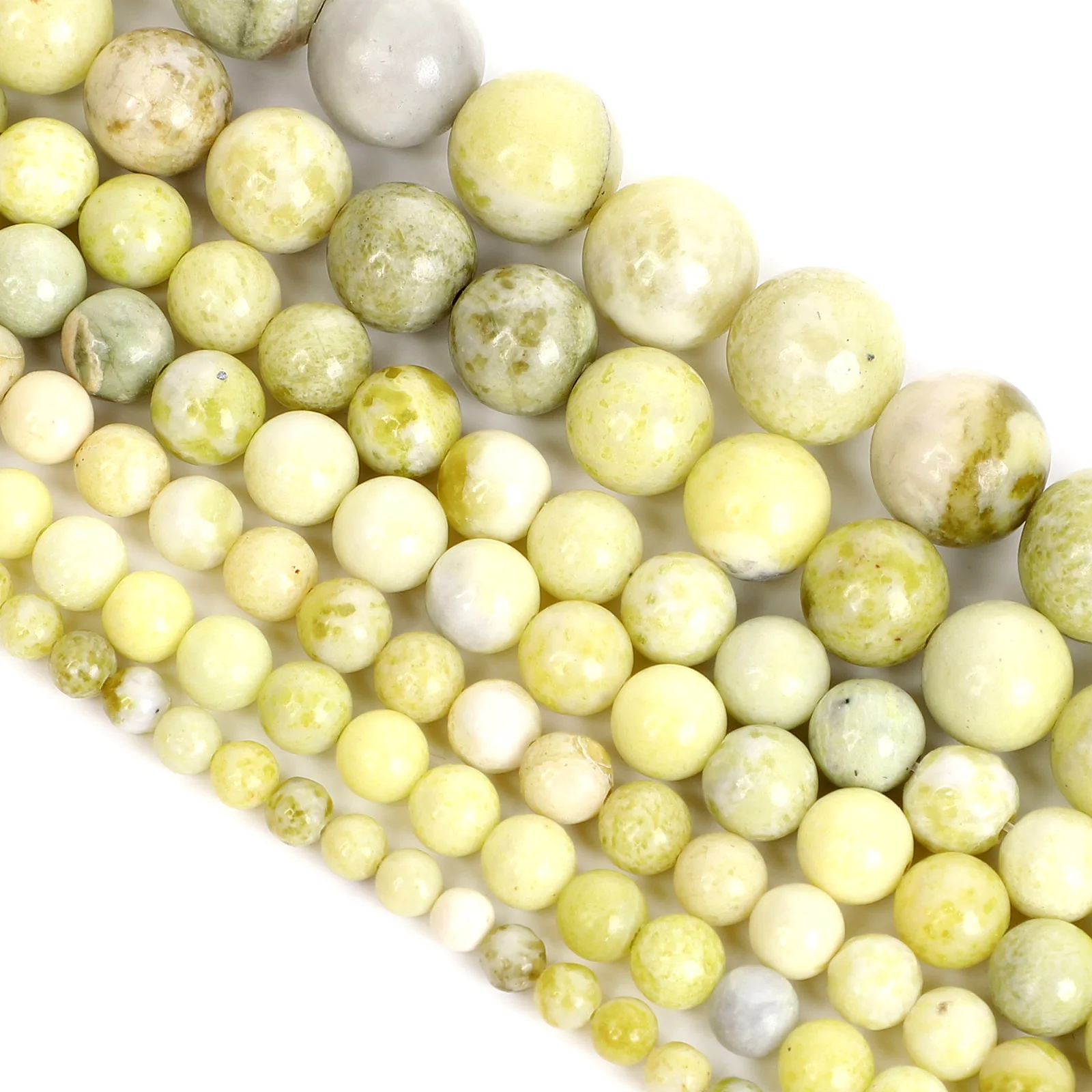 Гладкие южные круглые бусины-разделители из натурального камня Jadee для