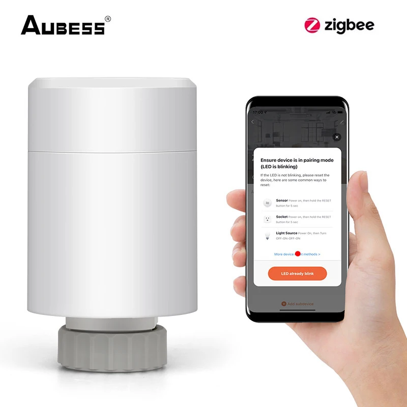 Привод радиатора Tuya Aubess ZigBee умный программируемый термостат управление через