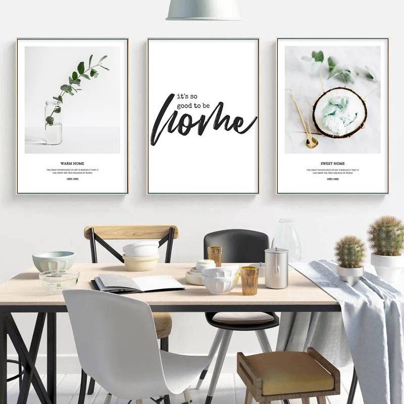 

Simple Style Decorative Plant Flower Arrangement Home Decoration Canvas Painting Coffee Shop Decoration Refresh Living Room Wall