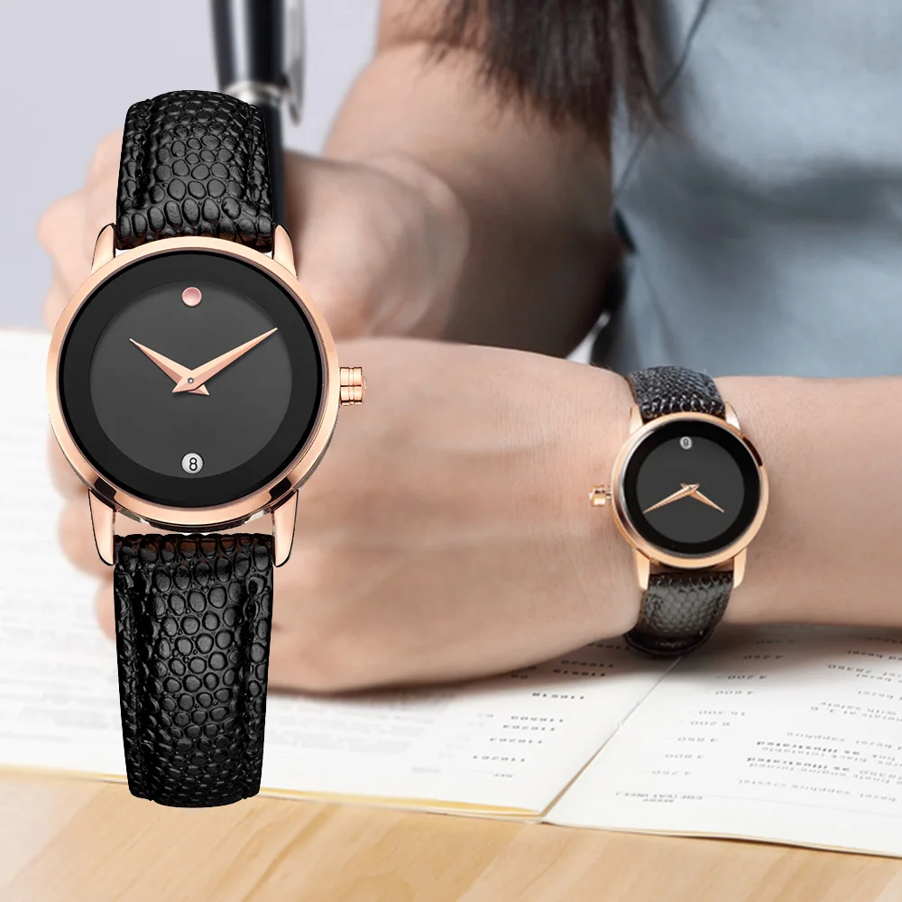 Женские часы DOM роскошный бренд водонепроницаемые Стильные кварцевые кожаные