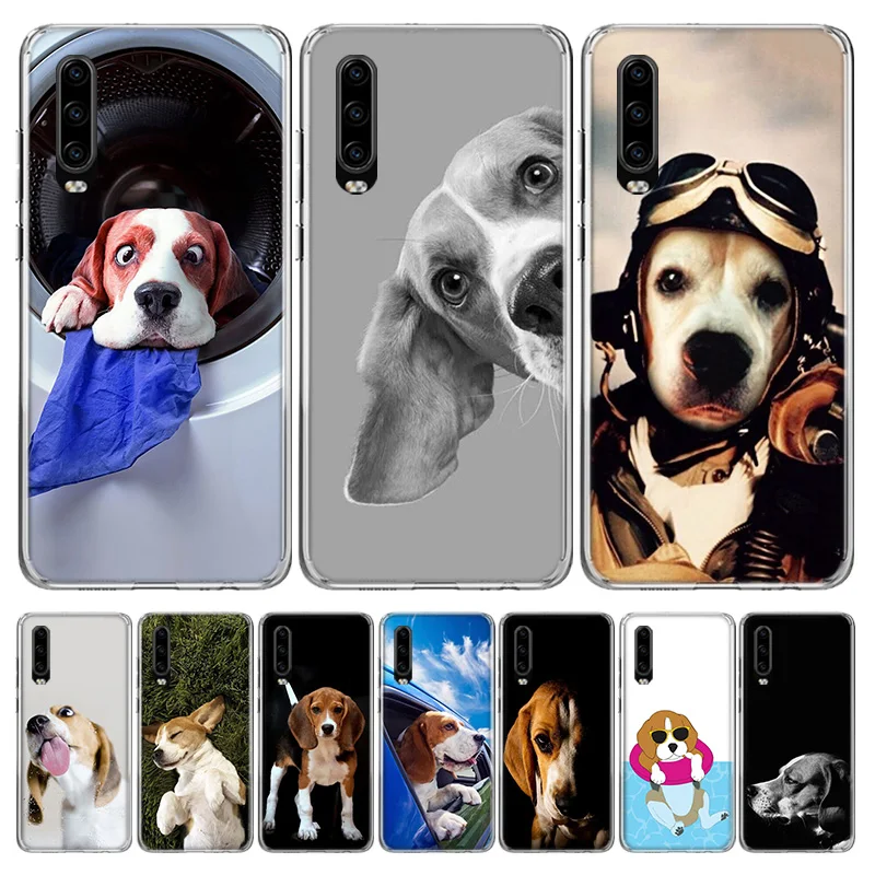Beagle Dog Cover Phone Case For Huawei P30 Lite P20 P40 P50 Mate 40 30 20 10 Pro Luxury Clear Print Shell Coque