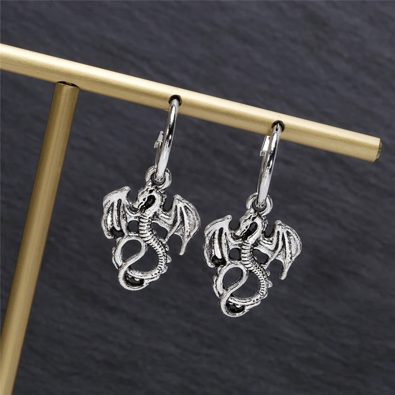 Женские и мужские серьги-кольца SOHOT серебристые леопардовые серьги с головой