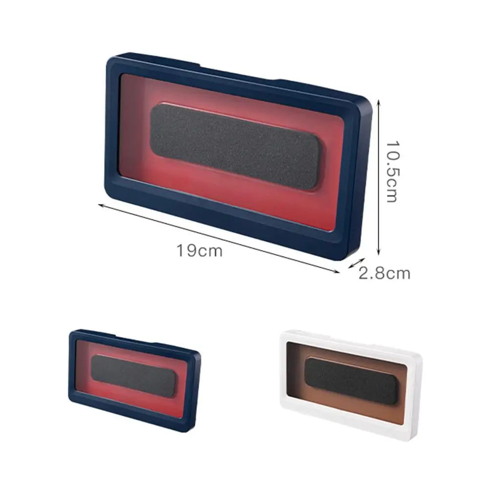 

4 Hooks Paste Seamless Bathroom Shelf Shower Phone Shelf Sealed Protective Cover Storage