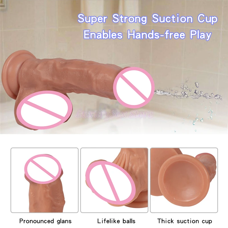 Фаллоимитатор Ejaculated реалистичный силиконовый пенис с присоской Стимулятор