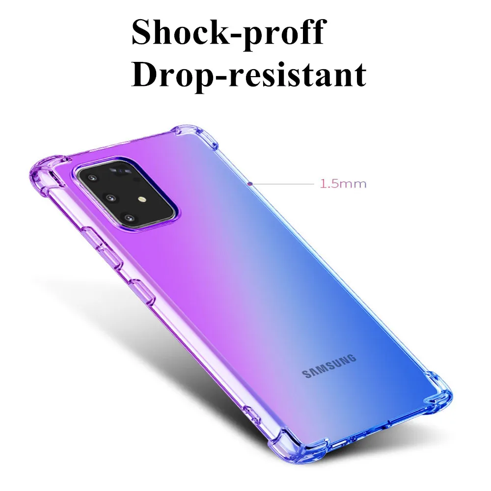 Gradient Color Phone Case For Samsung Galaxy A71 A51 A41 A91 A81 Cover Luxury Silicone A21 A11 A01 Capa | Мобильные телефоны и