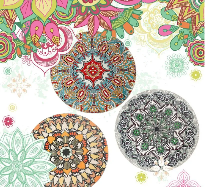 Этнический Boho напольный коврик для гардеробной и ковры коврик для йоги с мандалой Хиппи Мандала нескользящий круглый ковер для гостиной