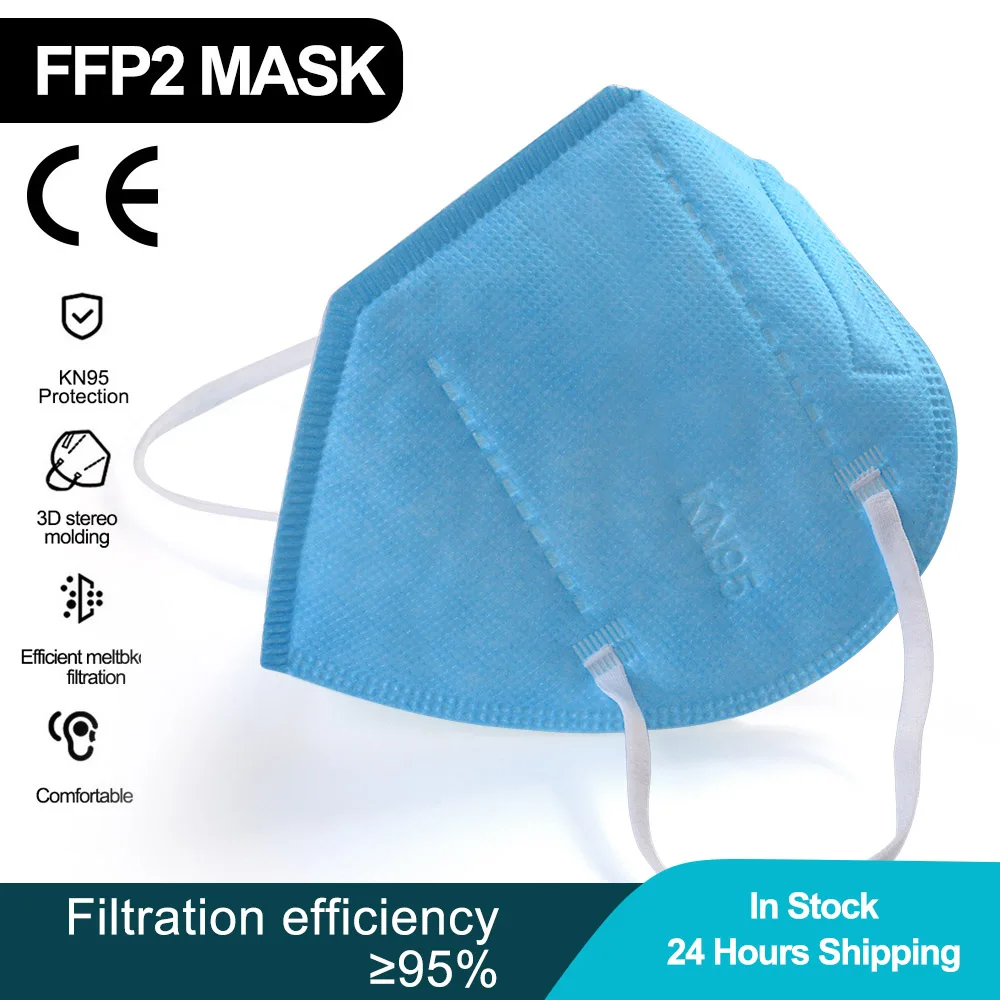 

KN95 Mascarillas FFP2 reutilizable FP2 Face Mask 5 Capas Filter Protective 95% PM2.5 Facial Mask KN95 ffp2mask FFP2 CE Masques