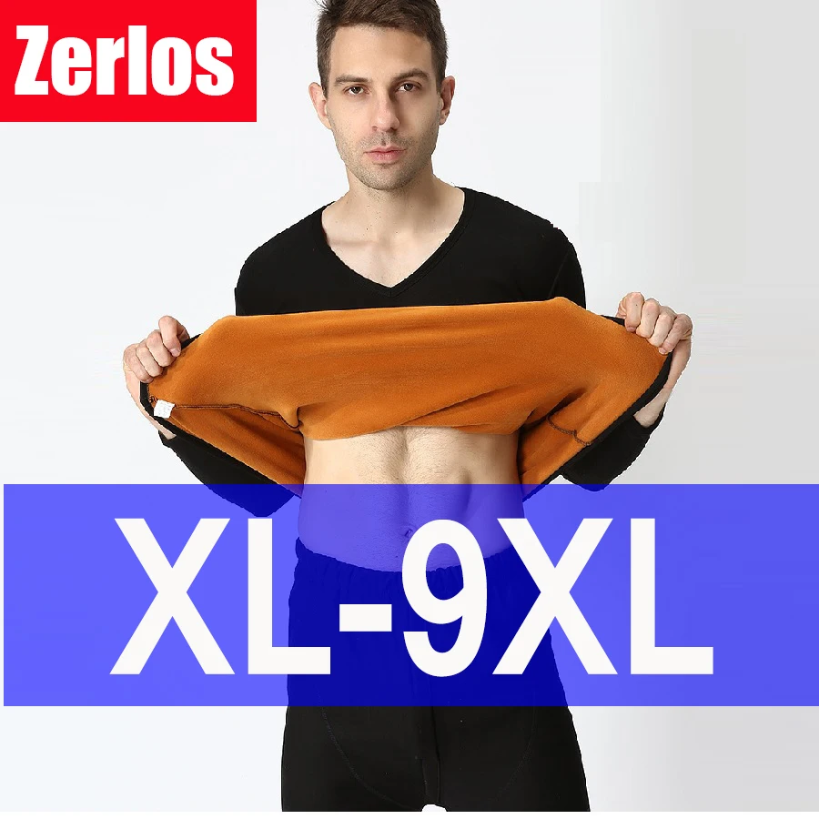 Большие размеры, XL-9XL, Осень-зима, мужское утолщенное термобелье, мужские кальсоны, бархатные мягкие теплые костюмы, рубашка+ штаны, комплект из 2 предметов