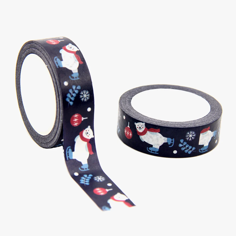 

2021 NEW 1PC 15mm x 10m Christmas Santa Claus Snowman Washi Tape Scrapbook Paper Masking Adhesive Merry Christmas Washi Tape
