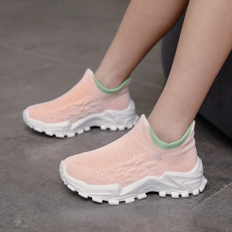 

Newest Spring Kids Sneaker Children Casual Shoes Slip-on Breathable Socks Shoes Non-slip Casual Boots Boys Girls Sport Shoes