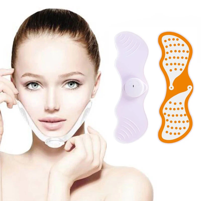 EMS Массажер для лифтинга лица стимулятор мышц похудения с гелевыми подушечками