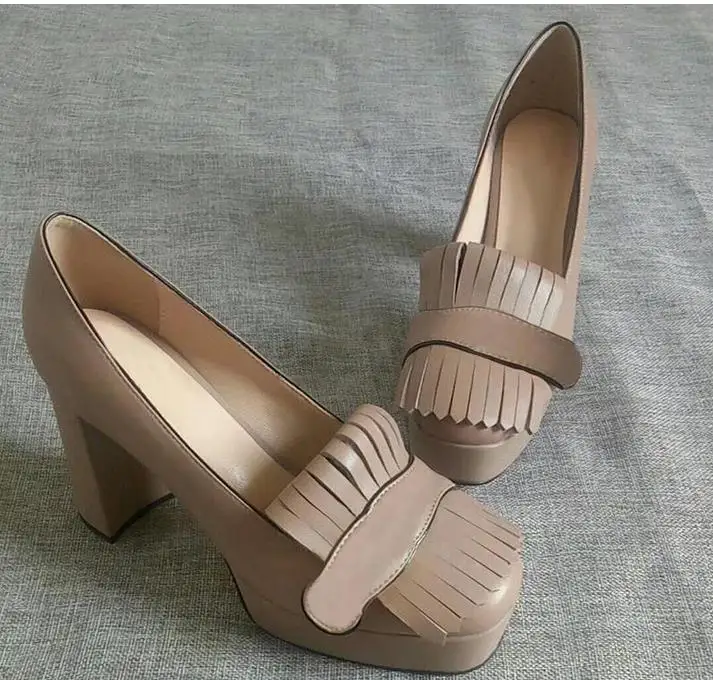 

ollymurs High Heel Sandals Women Chunky Heels Elegant Ladies Shoes Shallow Woman Metal Buckle Pumps Dress Shoes