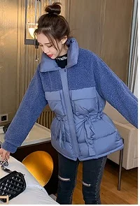 Simgent, зимняя женская куртка, лоскутное стеганое пальто, теплый тонкий флис, утолщенная Женская куртка, женский топ, Veste Chaude Femme, SG99121 - Цвет: blue jackets