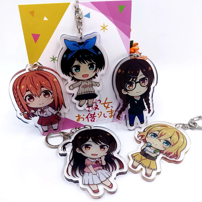 

Rent A Girlfriend Sakurasawa Sumi Mizuhara Chizuru Cute Acrylic Cartoon Pendant Bag Keyring Decor Toy Cosplay Student Gift