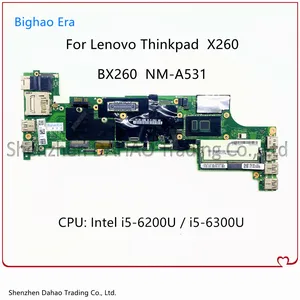 bx260 nm a531 for lenovo thinkpad x260 laptop motherboard with i5 cpu ddr4 fru01en201 00up198 00up190 00up193 01hx207 100 test free global shipping