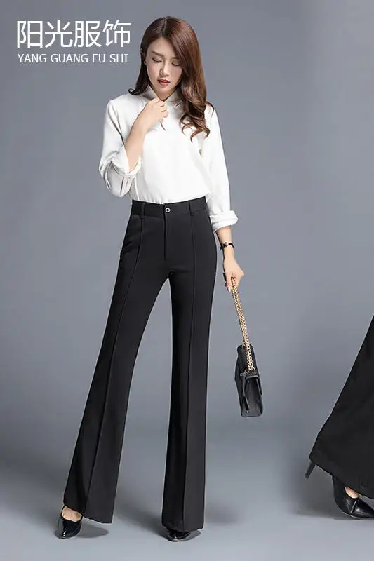 New Fashion Long Wide Leg Pants Women Solid Loose High Waist Maxi Pants Feminine Summer Casual Flare Pants Trousers AE898
