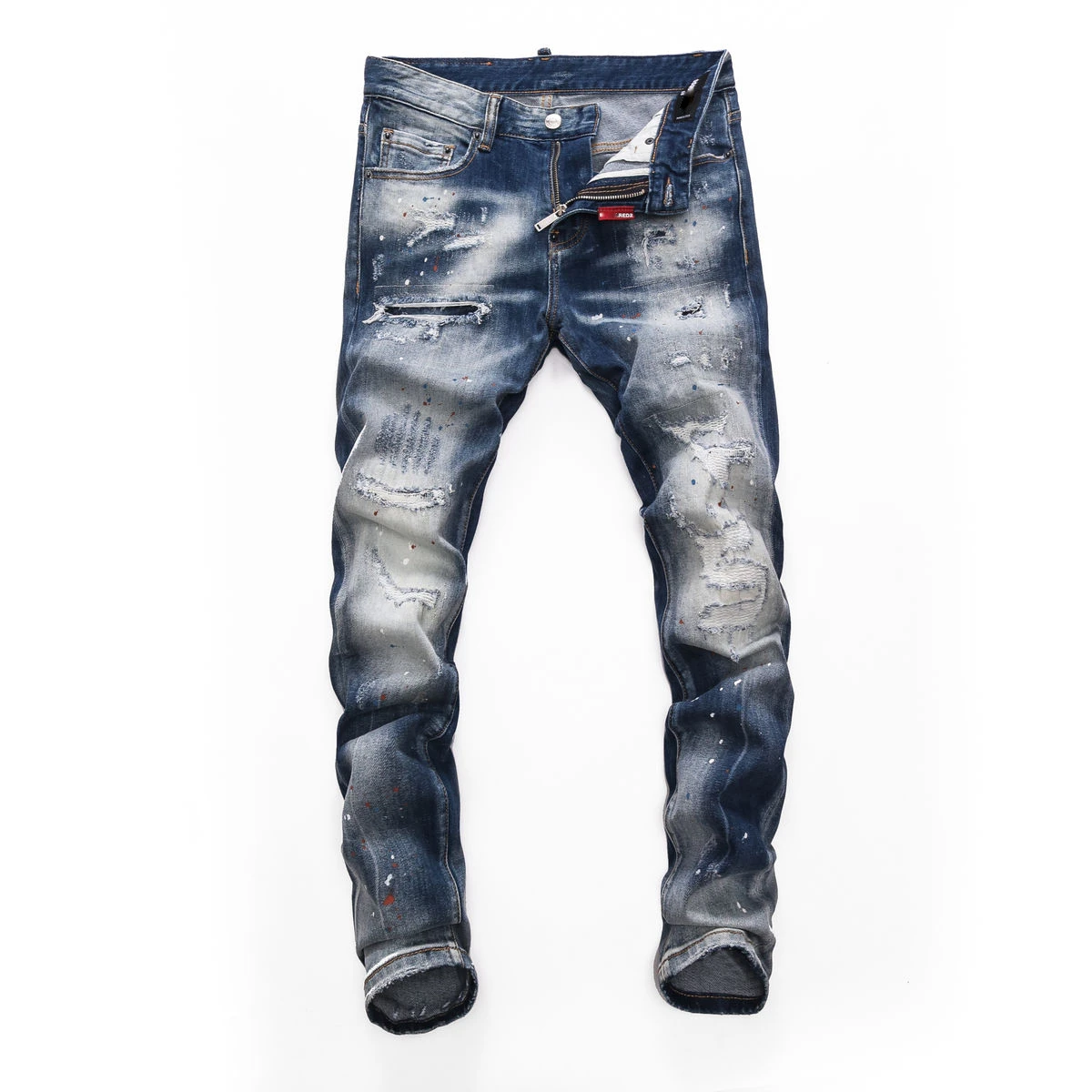 

Джинсы для мужчин, европейский бренд, Стиль Для мужчин D2 джинсы италия брюки Для мужчин Зауженные джинсы джинсовые штаны рваные синие мотоц...