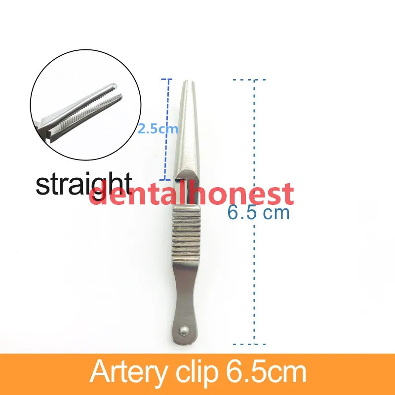 6.5cm straight Нержавеющая сталь артериальный венозный зажим микро-устройство клип-вниз устройство Временная Блокировка Клип гемостаз артерии гемостат - Цвет: 6.5cm straight