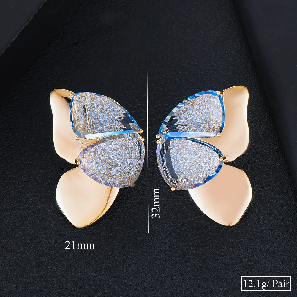 

SISCATHY Luxury Noble Butterfly Shinning Earrings For Women Bridal Wedding Daily Party Show Romantic Party Show Birthday Gift