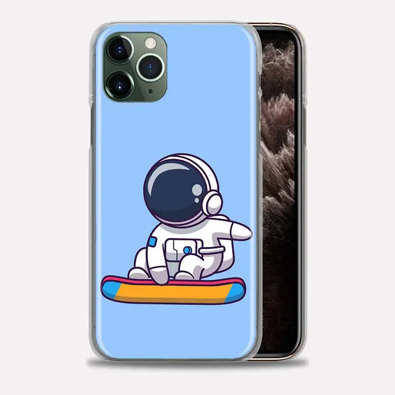 

Hard PC Phone Case for iPhone 12 11 Pro Max Cover for iPhone 7 Plus SE 2020 X XS XR 8 6 6S Shell Cute Cartoon Space Astronaut