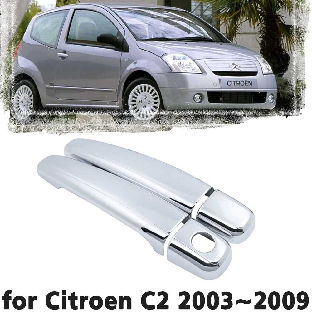 Luxury chrome door handle cover trim protection cover for Citroen C2 2003 2004 2005 2006 2007 2008 2009 Car accessory sticker