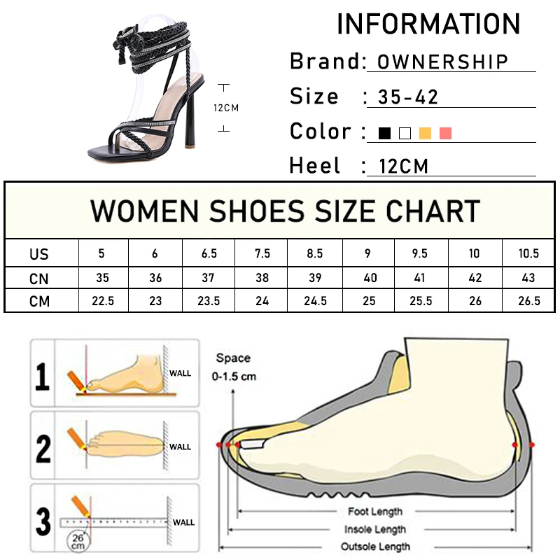 

Women's Sexy High Heels Plus Size Sandals Woman Fashion Rhinestone Weave Lace-Up Summer Party Shoes Ladies Footwear