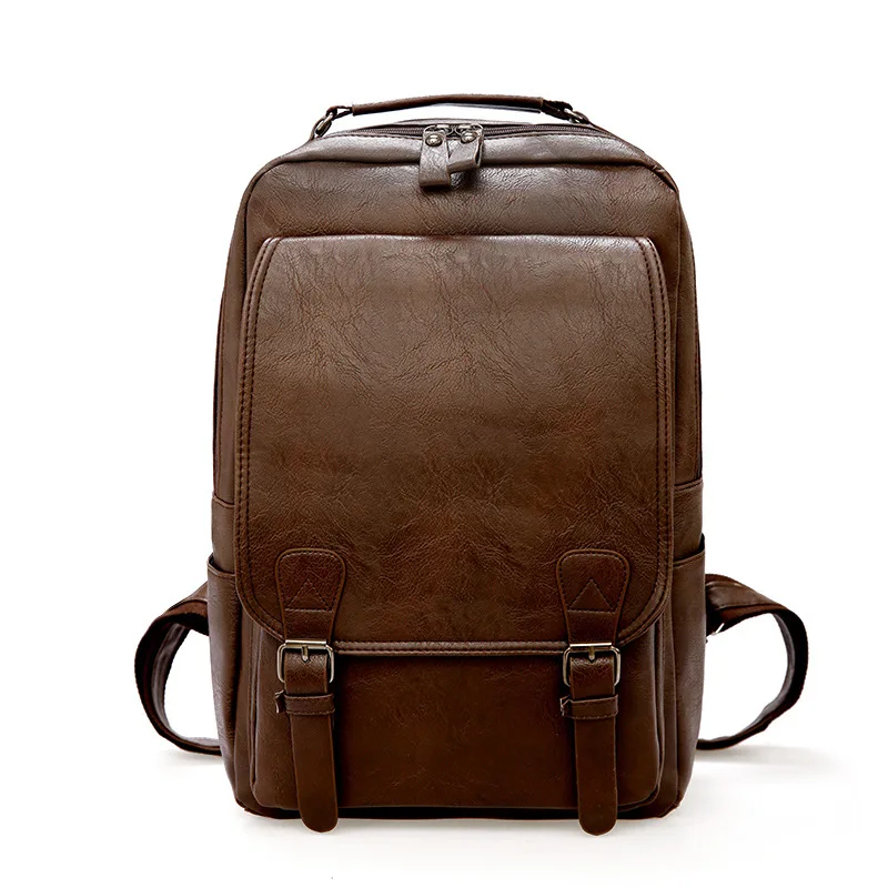 Pu Leather Backpack Laptop Male School Bag High Quality Men Vintage Waterproof Casual Travel Fashion Bags for Girl Teenager Boys | Багаж и