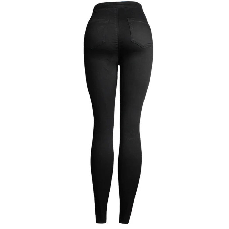 

2020 New Arrivals Woman Autumn Winter High Waist Ladies Jeans Embroidery Floral Black High Street Denim Skinny Pencil Pants