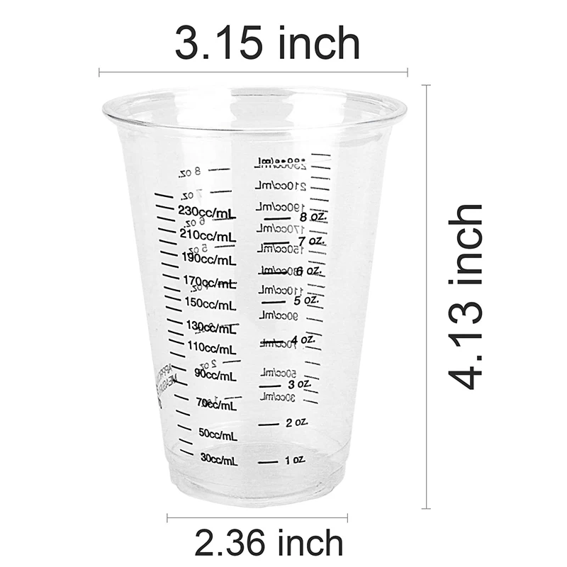 Прозрачные Пластиковые мерные чашки для эпоксидной смолы пятен смешивания