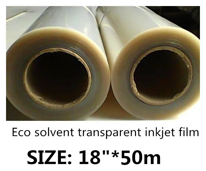

18in*50m waterproof solvent inkjet clear film roll for eco solvent printer