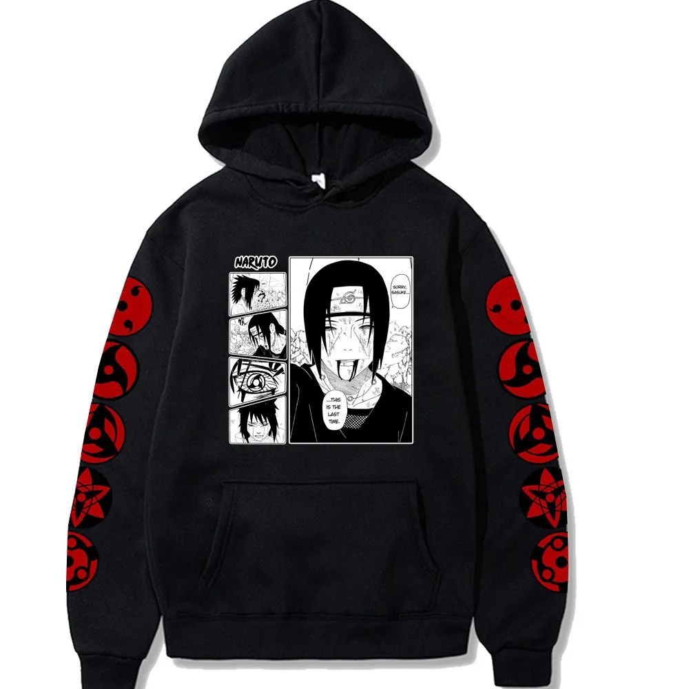 

Naruto Sasuke Hoodie Sweatshirt Long Sleeve Plus Size Plus Fleece Hoodie Men's and Women's Sweatshirt Harajuku Hoodie