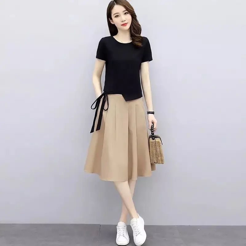 

Women Dress 2021 New Fashion Hot Short Girl Beautiful Tall and Slightly Fat Girl Dress Fashion Two-piece Summer for Ladies