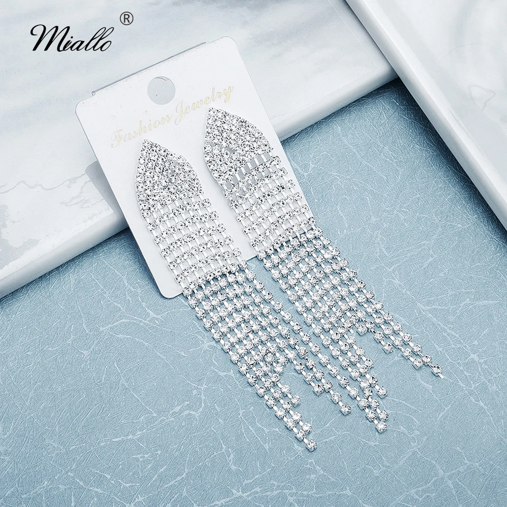 Miallo модные длинные серьги-цепочки с кисточками для женщин аксессуары серебряный