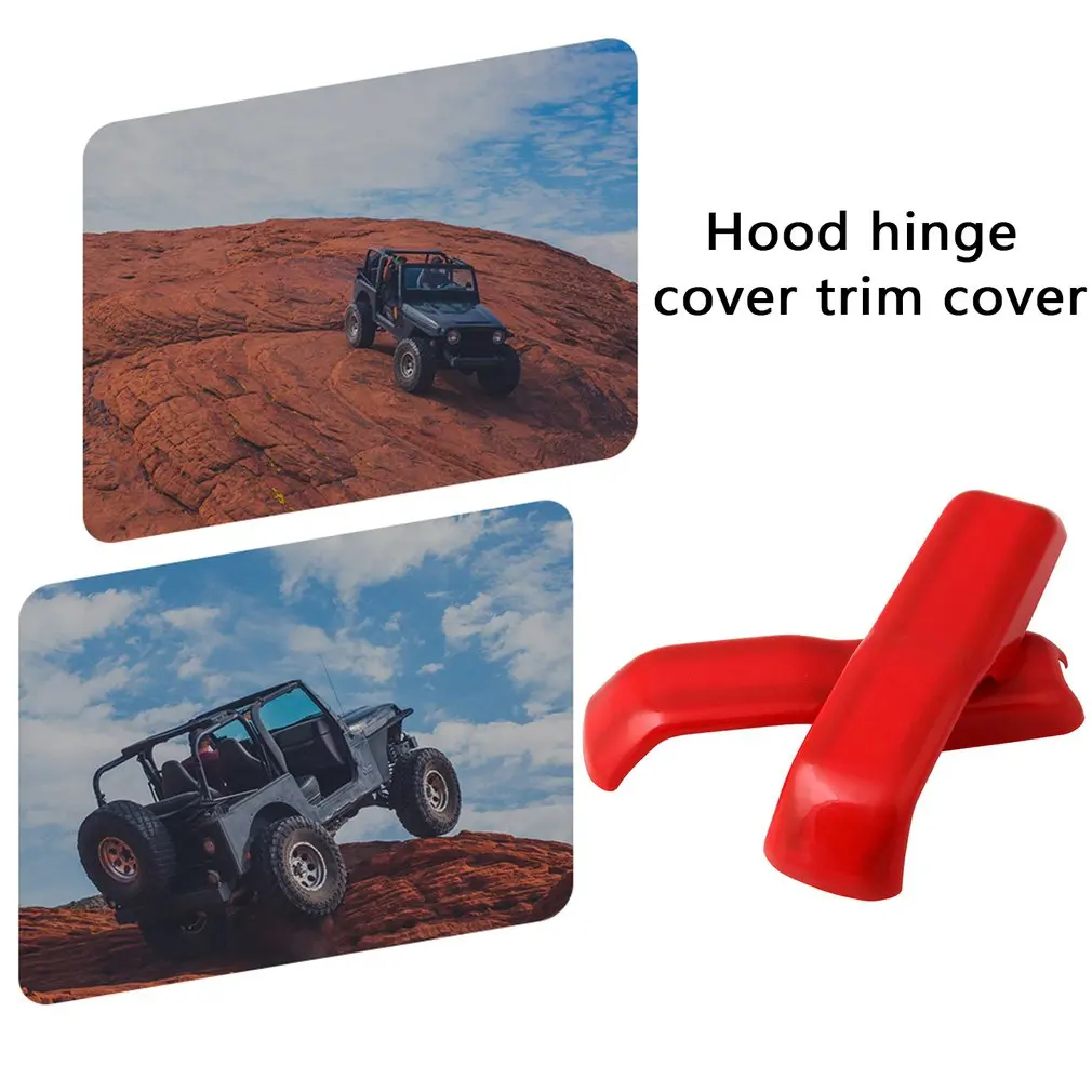 

2pcs HL028-R Engine Hood Hinge Cover Decoration Sticker Trim High Performance Car Accessory Decorative Cover For Jeep Wrangler