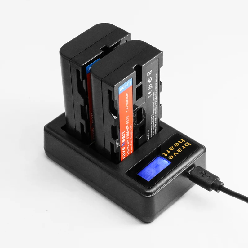 

2PC 3000mAH NP-F550 NP-F570 NP F550 Camera Battery + LCD USB Charger for Sony NP-F330 NP-F530 NP-F570 NP-F730 NP-F750 CCD-RV100