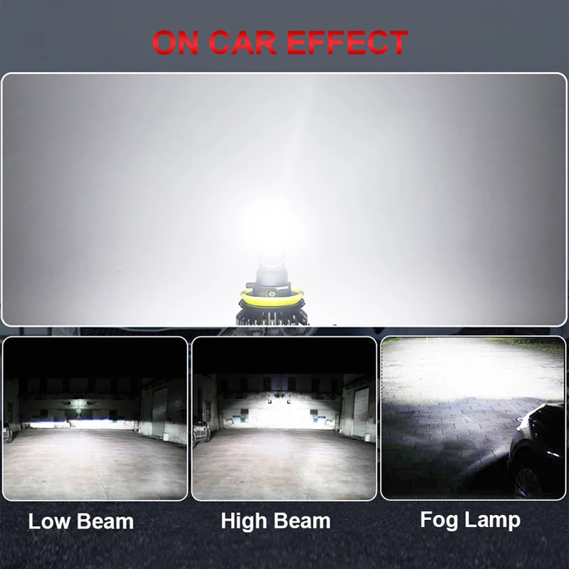hlxg H4 LED H7 H11 H8 HB4 9006 9005 HB3 Car Headlight Bulbs 9000LM 6000K 12V High Low Beam Turbo led fog lamps for LADA GRANTA | Автомобили