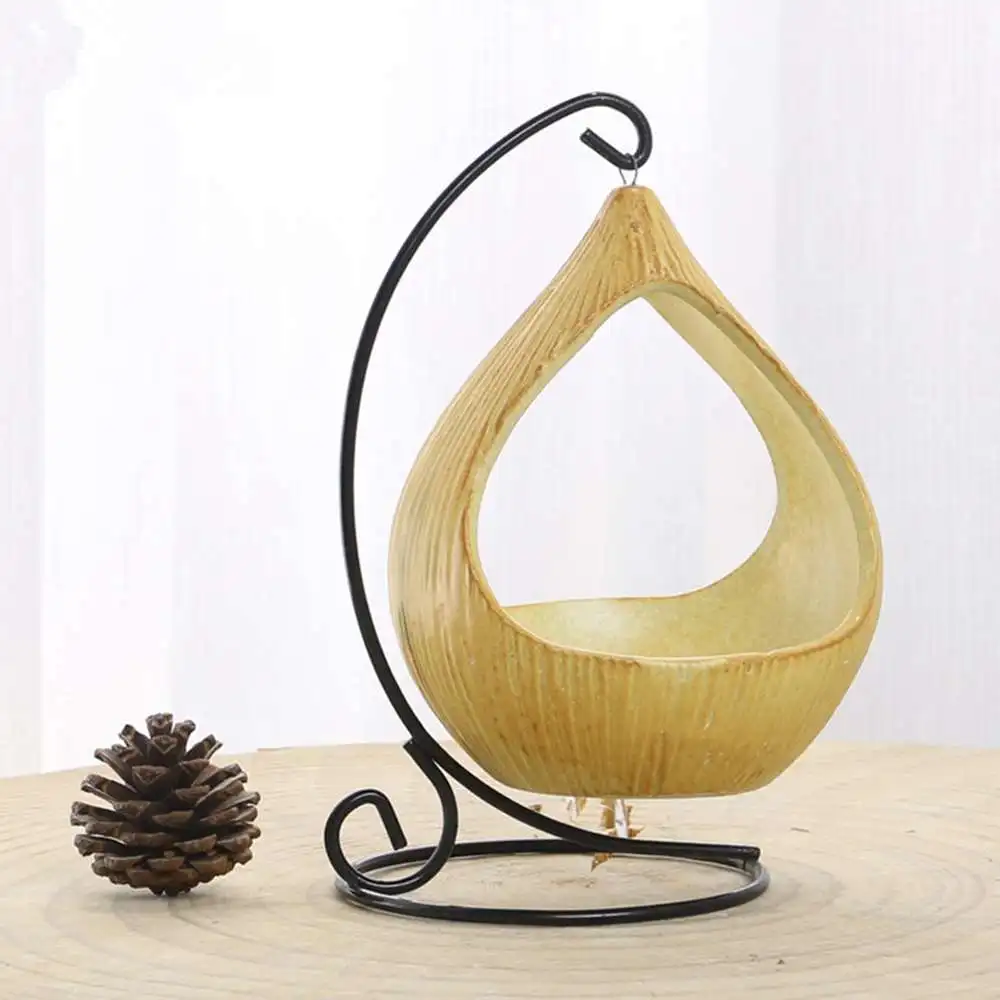 

European Iron Frame Hanging Basket Landscape Geometric Succulent Flower Holder Creative Desktop Decoration