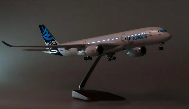 47 см 1/142 масштаб самолет Airbus A350 прототип XWB авиакомпания Модель W светильник и колеса литья под давлением пластиковая Смола самолет для сбора - Цвет: with light